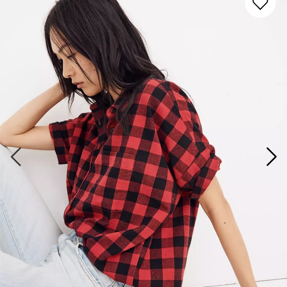 Madewell flannel courier shirt in buffalo check